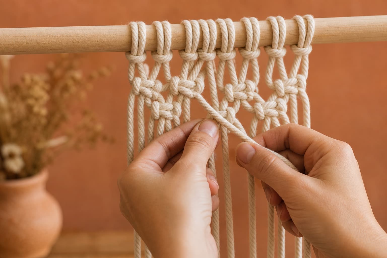 Les 4 nœuds de base du macramé pour débuter