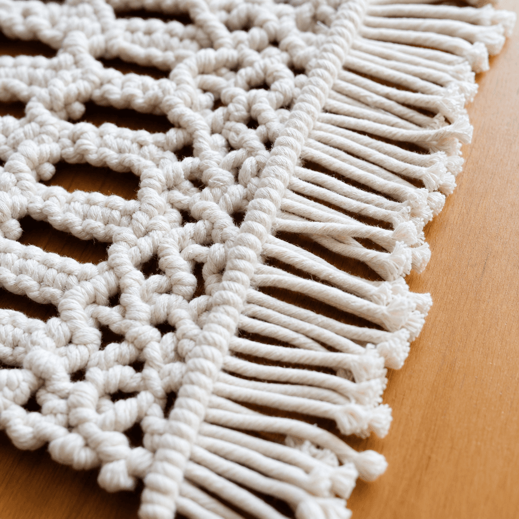 Set de Table Macramé Géométrique Crème