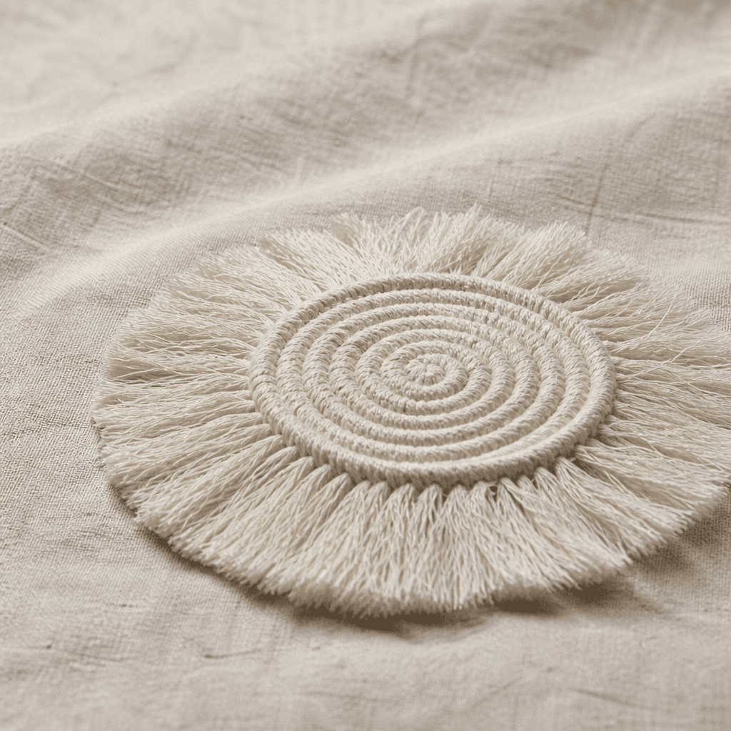 Sous-Verre Macramé Spirale Franges