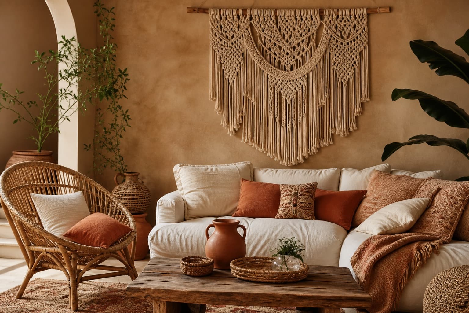 Macramé bohème : inspiration salon et chambre