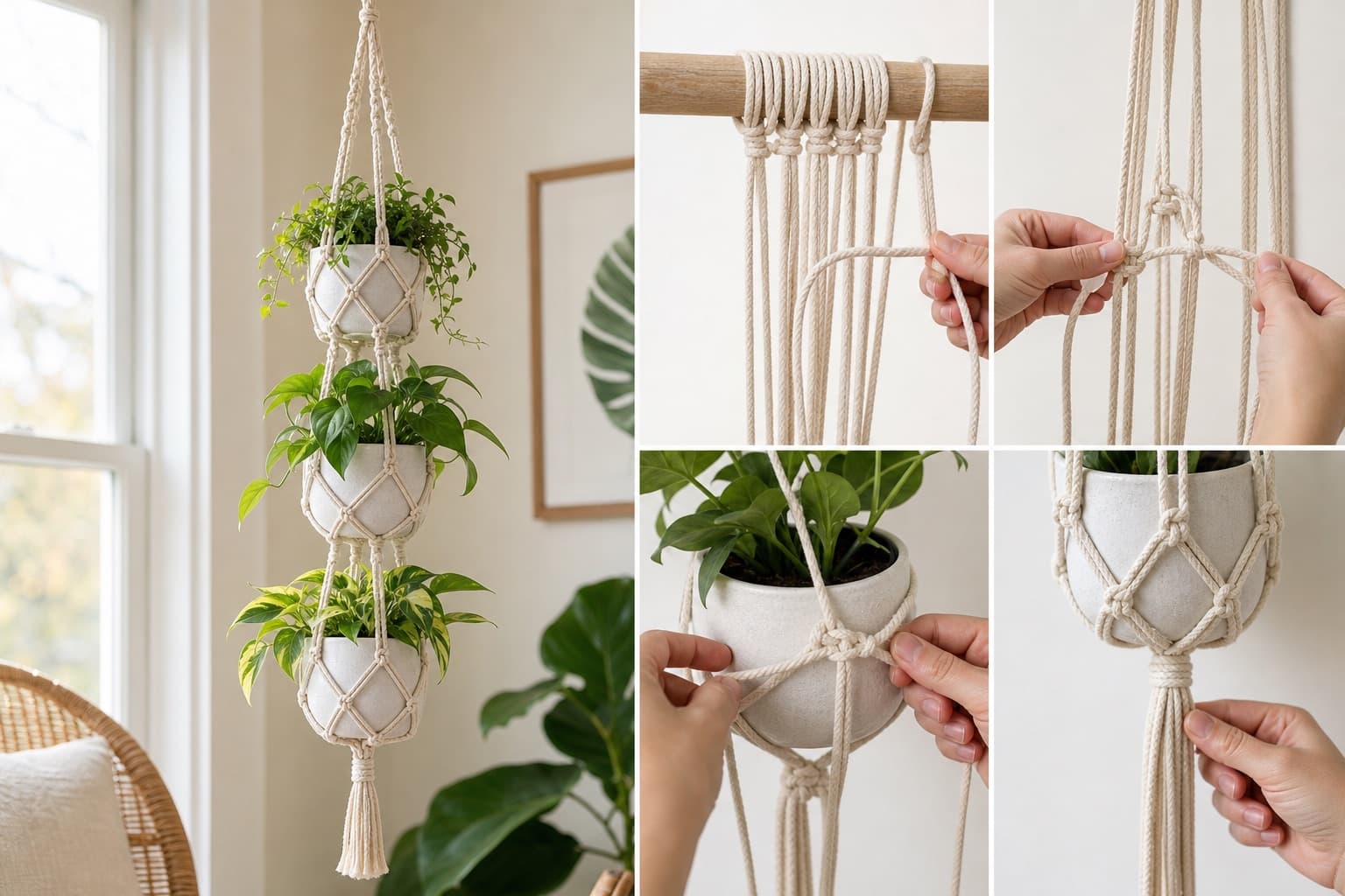 Macramé et plantes : comment suspendre ses plantes vertes