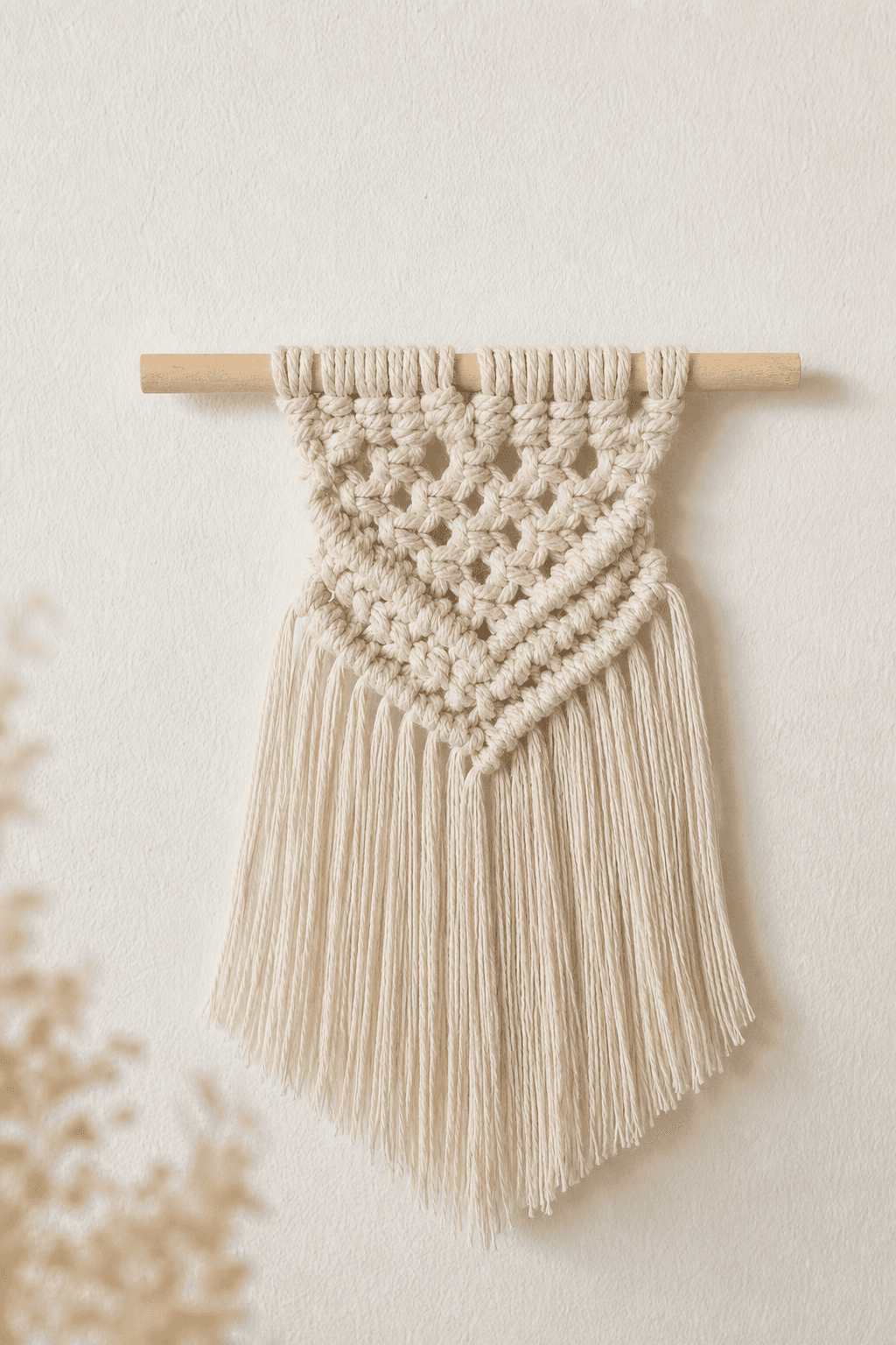 Mini Tapisserie Macramé Triangle Crème