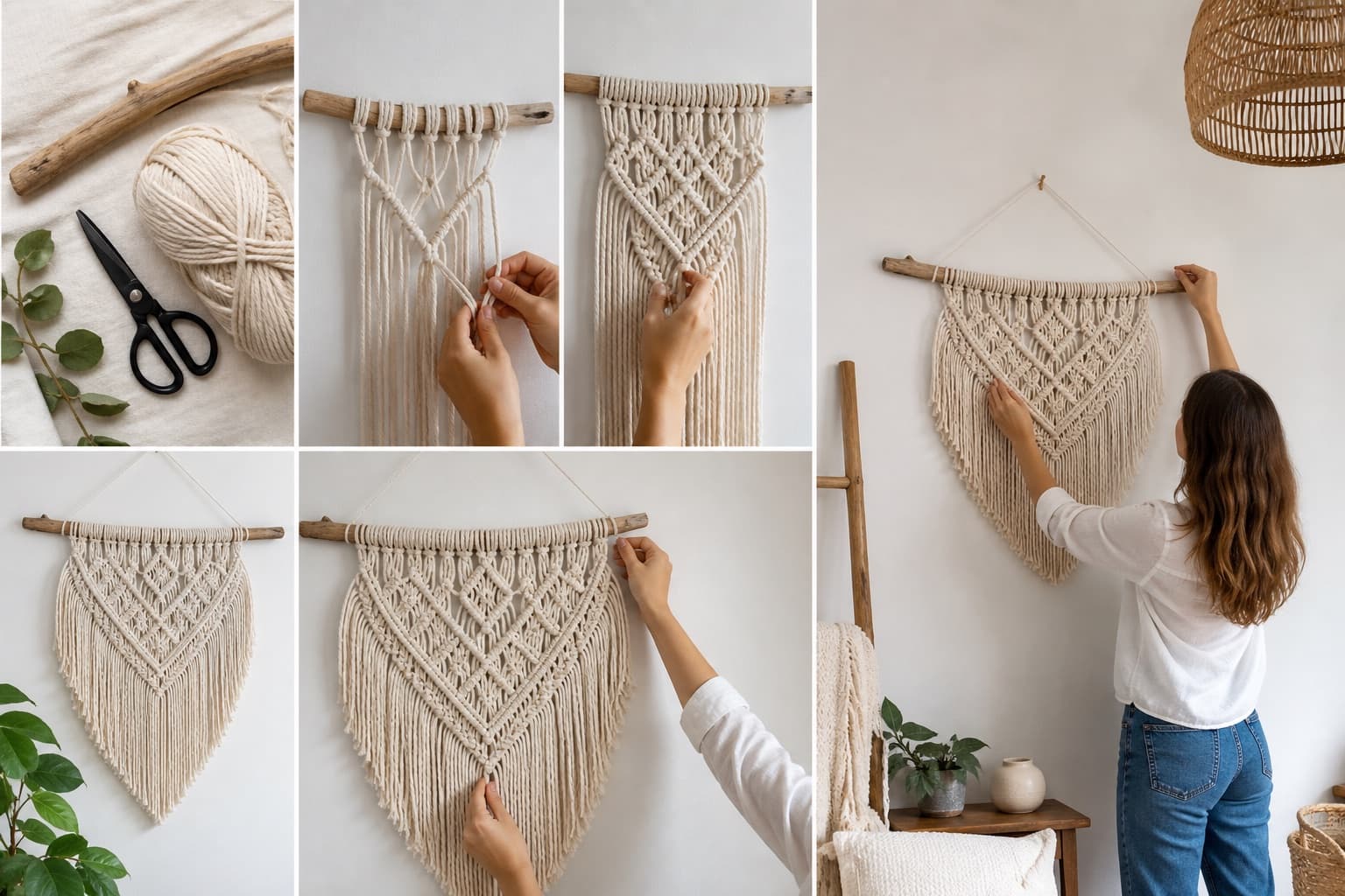 Monter une suspente macramé pas à pas
